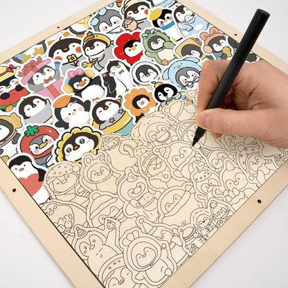 Lustige Pinguine – Holz-Malpuzzle