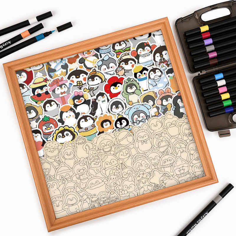 Lustige Pinguine – Holz-Malpuzzle