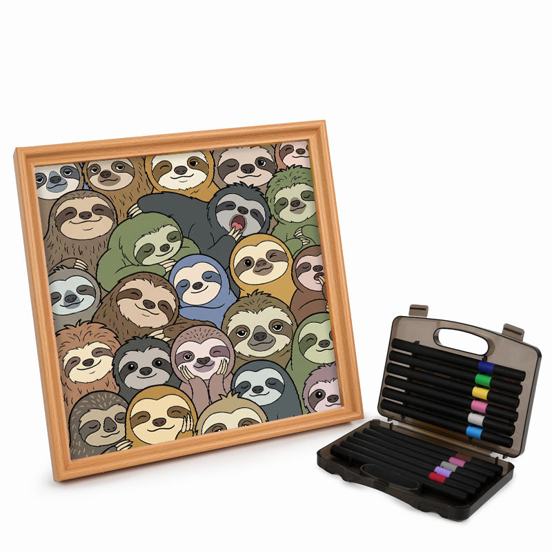 Faultiere – Holz-Malpuzzle