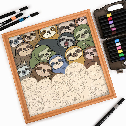 Faultiere – Holz-Malpuzzle