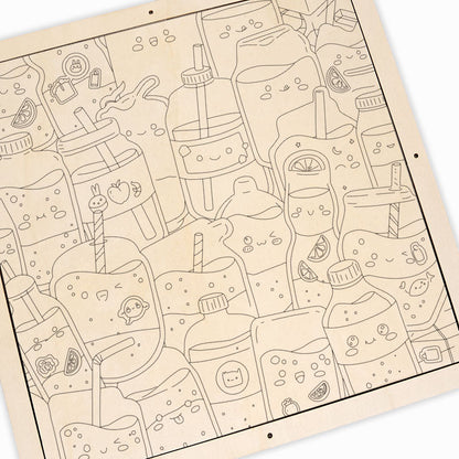 Niedliche Säfte – Holz-Malpuzzle