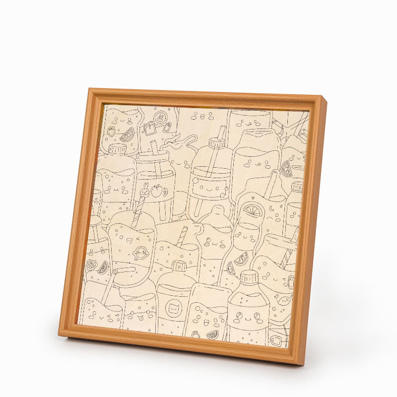 Niedliche Säfte – Holz-Malpuzzle