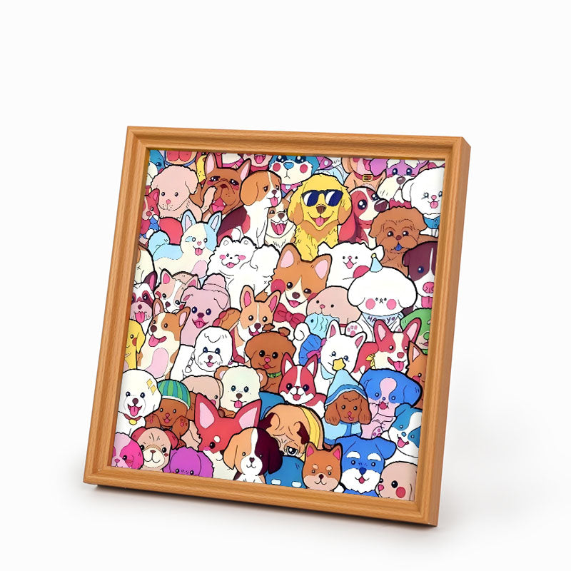Haustierparty – Holz-Malpuzzle