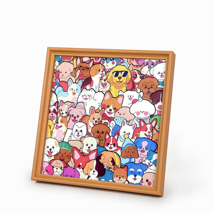 Haustierparty – Holz-Malpuzzle
