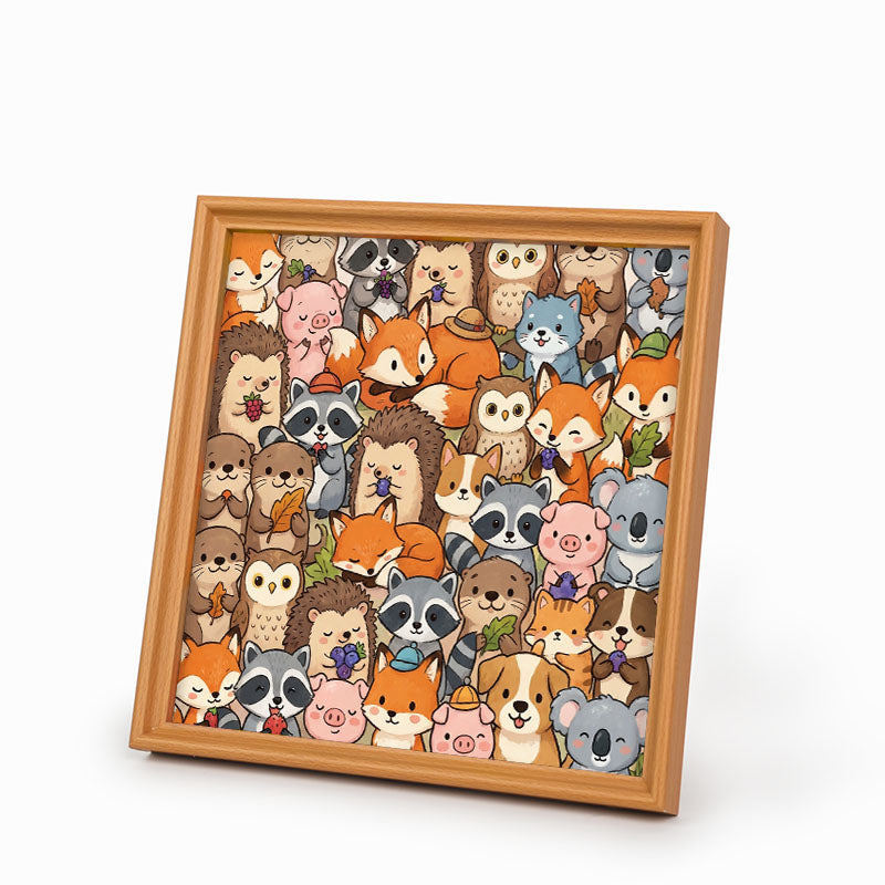 Niedliche kleine Tiere – Holz-Malpuzzle