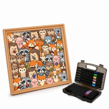 Niedliche kleine Tiere – Holz-Malpuzzle