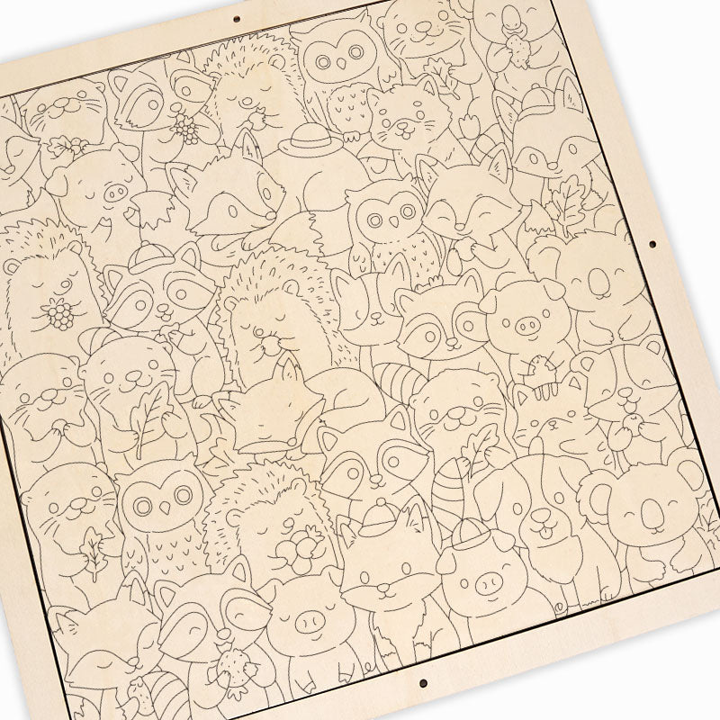Niedliche kleine Tiere – Holz-Malpuzzle