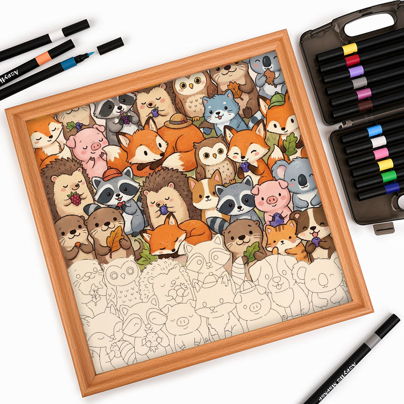 Niedliche kleine Tiere – Holz-Malpuzzle