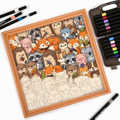 Niedliche kleine Tiere – Holz-Malpuzzle