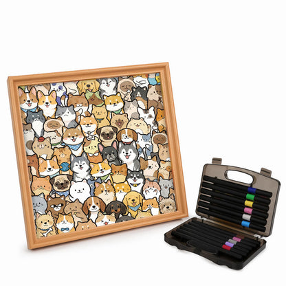 Tiny Puppy World – Holz-Malpuzzle