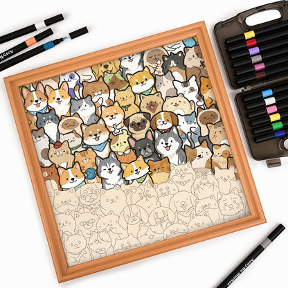 Tiny Puppy World – Holz-Malpuzzle