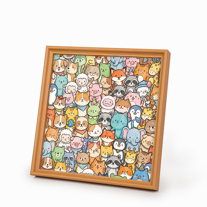 Verspielte Tiere – Holz-Malpuzzle