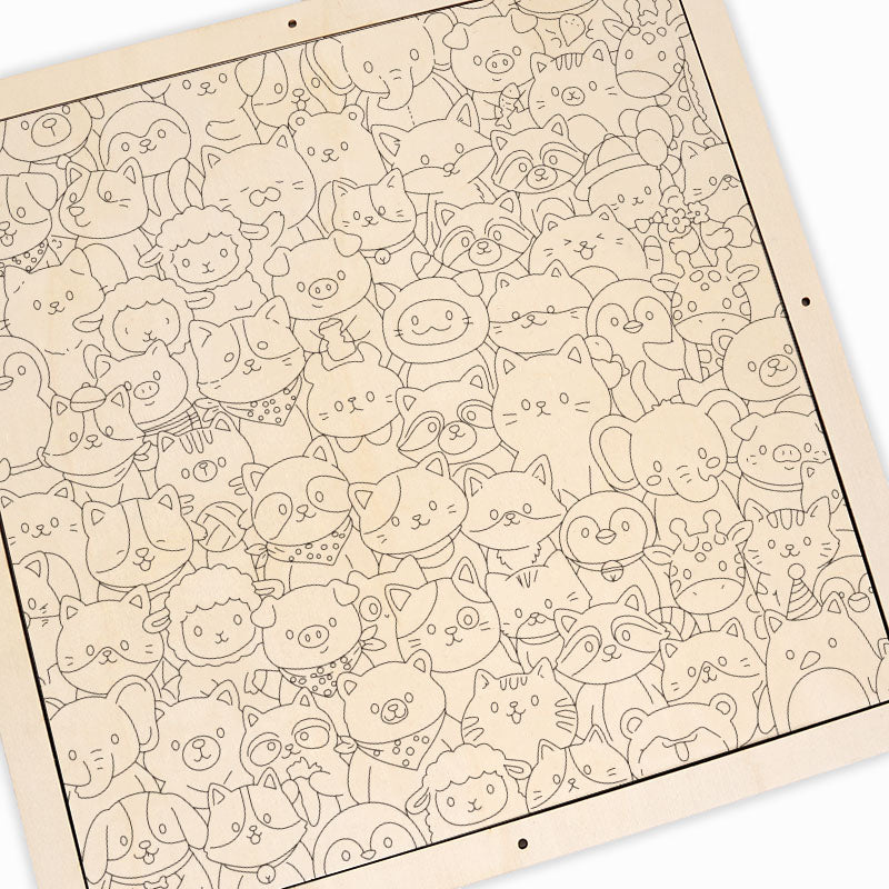 Verspielte Tiere – Holz-Malpuzzle