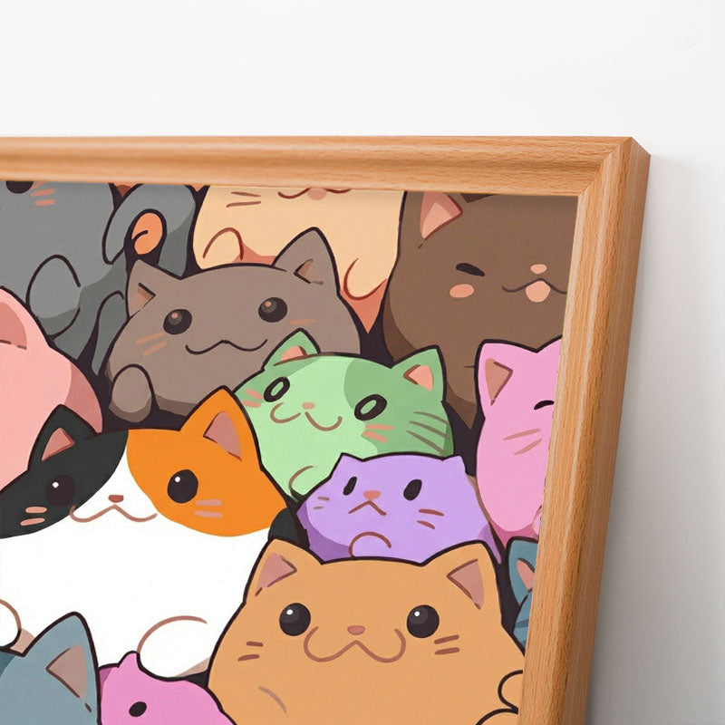 Runde kleine Kätzchen – Holz-Malpuzzle