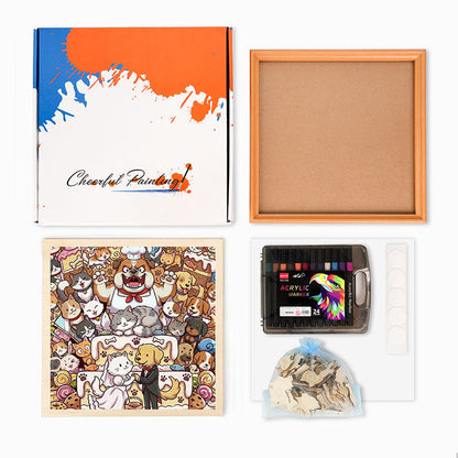 Eine schnurrende Hochzeit – Holz-Malpuzzle