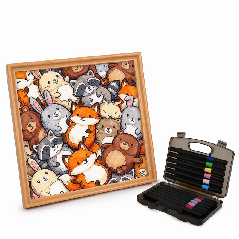Waldtiere – Holz-Malpuzzle