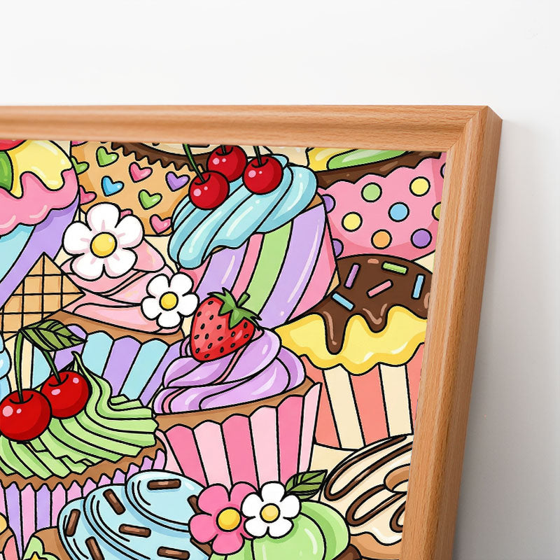 Niedliche Cupcakes – Holz-Malpuzzle
