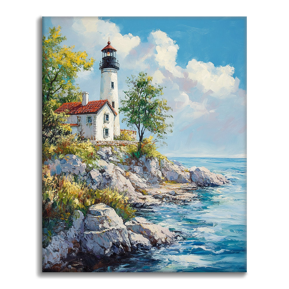Küstenleuchtturm - Malen nach Zahlen