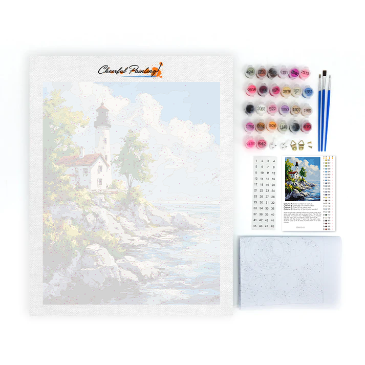 Küstenleuchtturm - Malen nach Zahlen