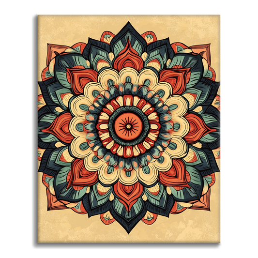 Sonnenstrahl-Mandala - Malen nach Zahlen