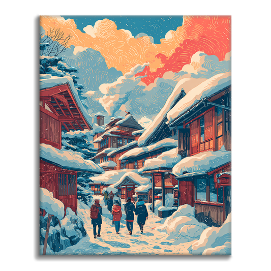 Winterhütte - Malen nach Zahlen