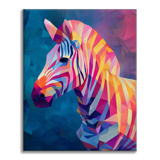 Geometrisches Zebra - Malen nach Zahlen