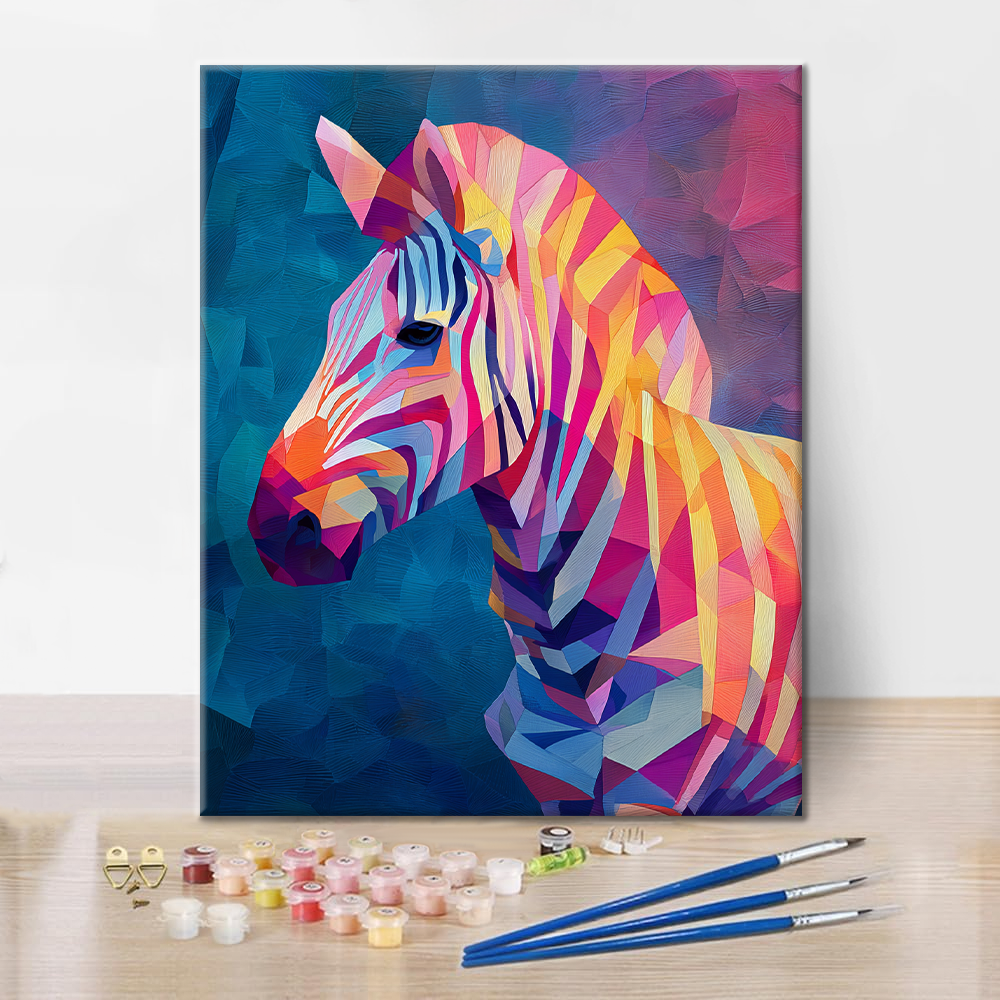 Geometrisches Zebra - Malen nach Zahlen