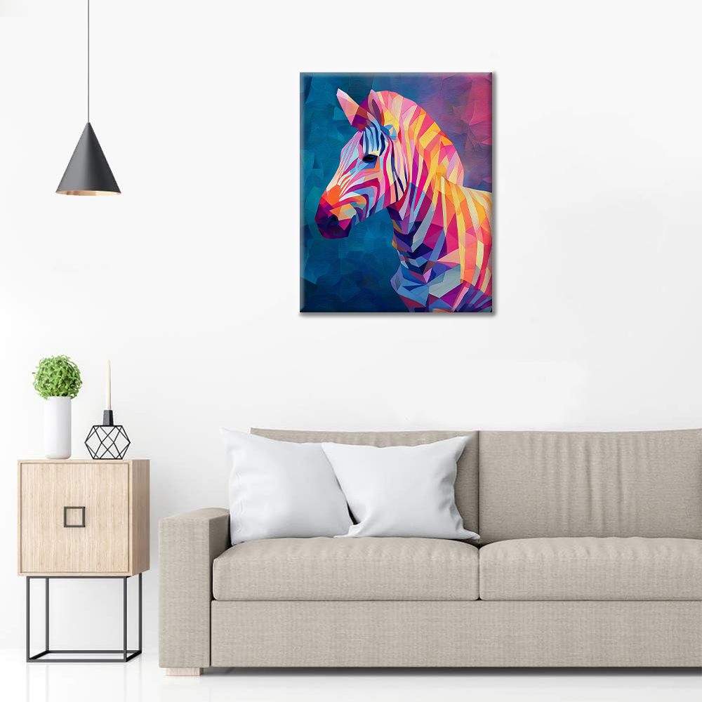 Geometrisches Zebra - Malen nach Zahlen