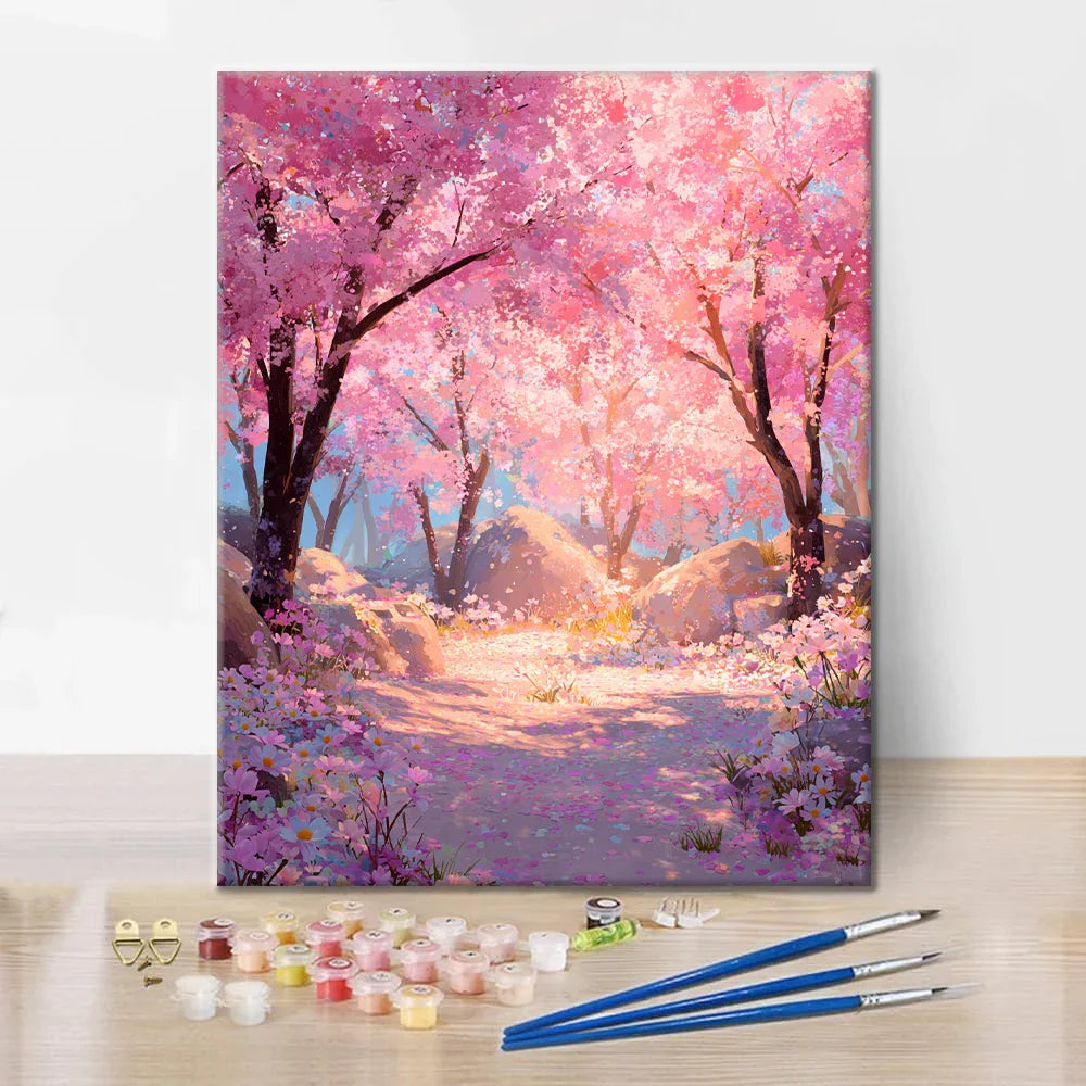 Verzauberte Sakura - Malen nach Zahlen