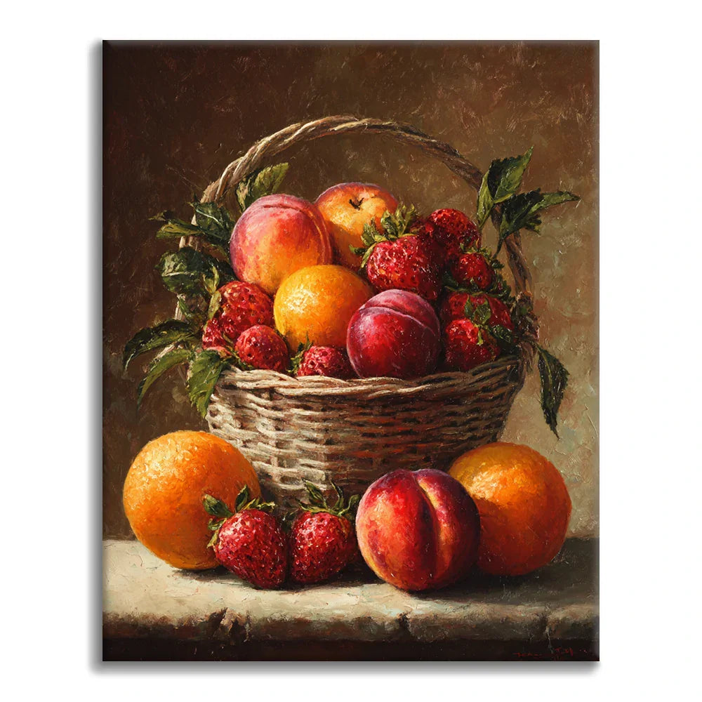Obstkorb - Malen nach Zahlen