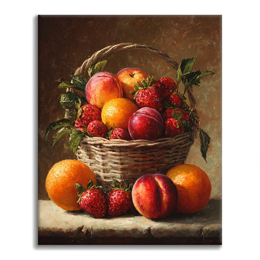 Obstkorb - Malen nach Zahlen