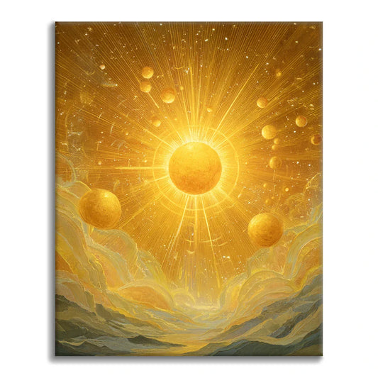 Goldene Sonne - Malen nach Zahlen