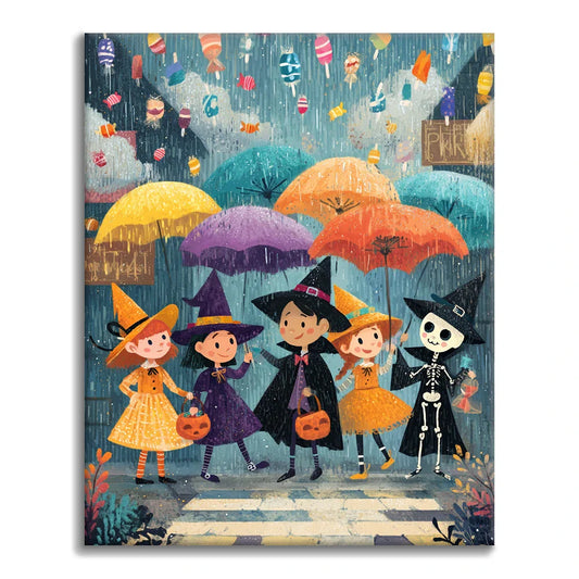 Halloween Candy Rain - Malen nach Zahlen