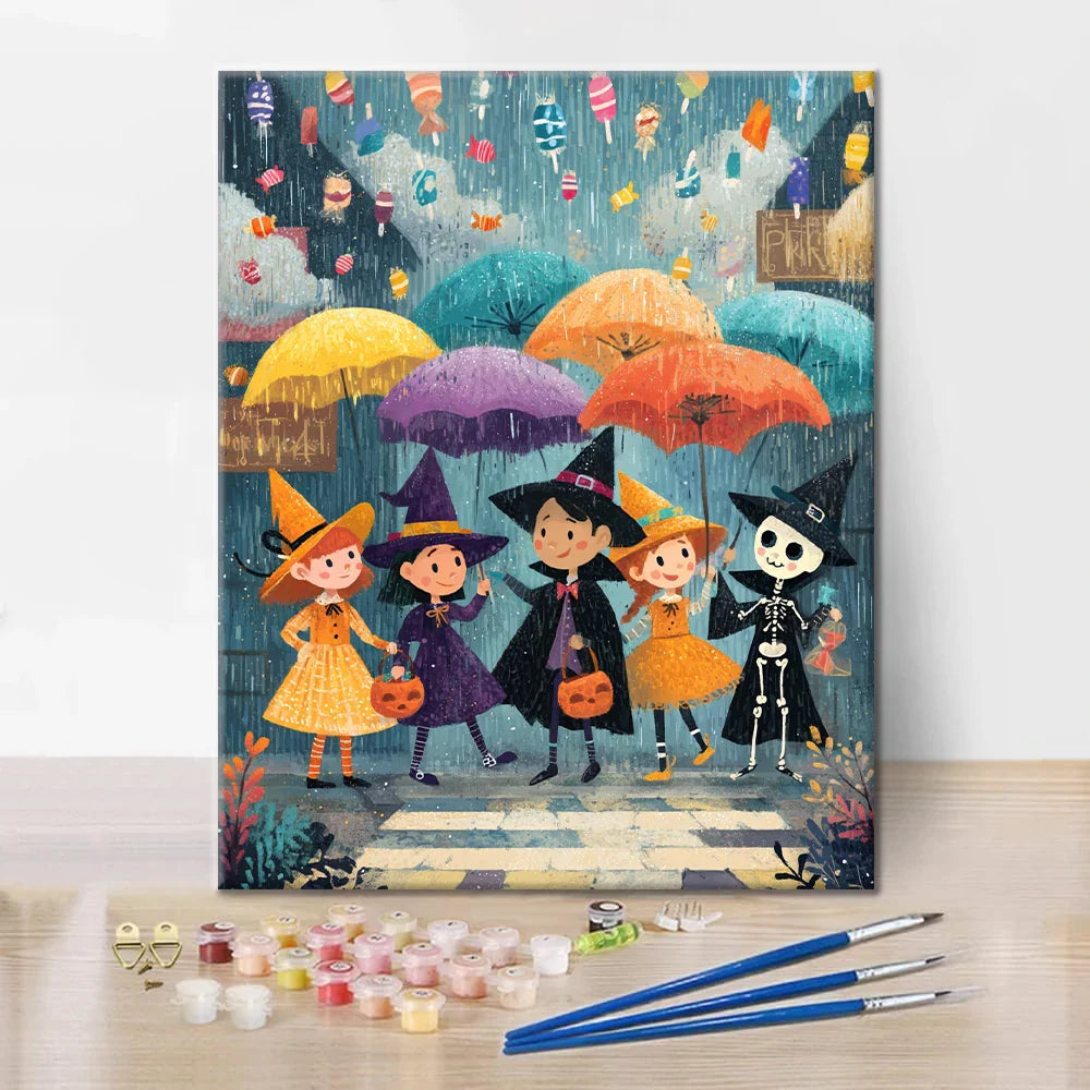 Halloween Candy Rain - Malen nach Zahlen