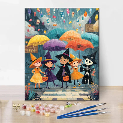 Halloween Candy Rain - Malen nach Zahlen