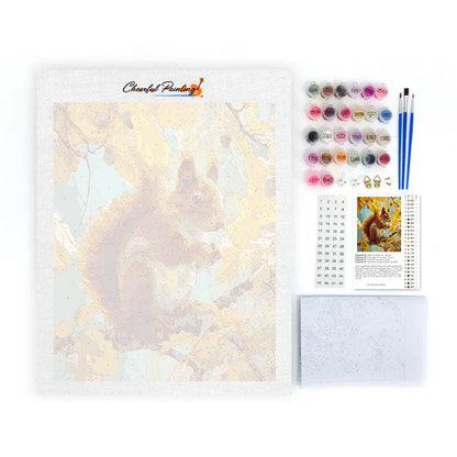 Herbstliches Eichhörnchen - Malen nach Zahlen