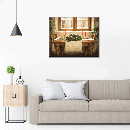 Weihnachtsessen-Setting - Malen nach Zahlen