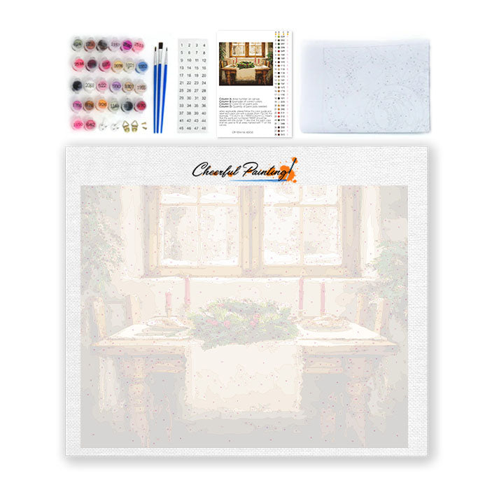 Weihnachtsessen-Setting - Malen nach Zahlen