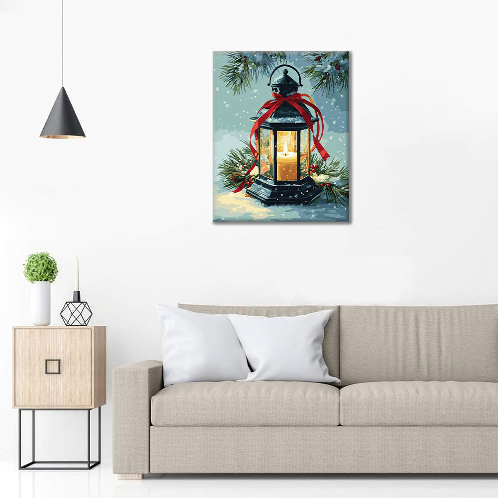 Weihnachtslaterne - Malen nach Zahlen