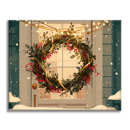 Weihnachtskranz - Malen nach Zahlen