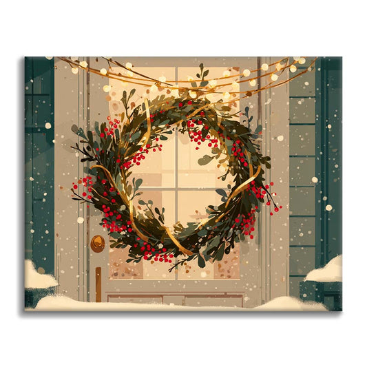 Weihnachtskranz - Malen nach Zahlen