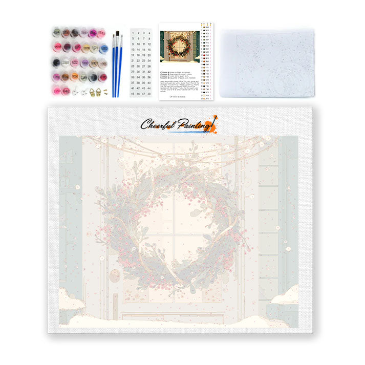 Weihnachtskranz - Malen nach Zahlen