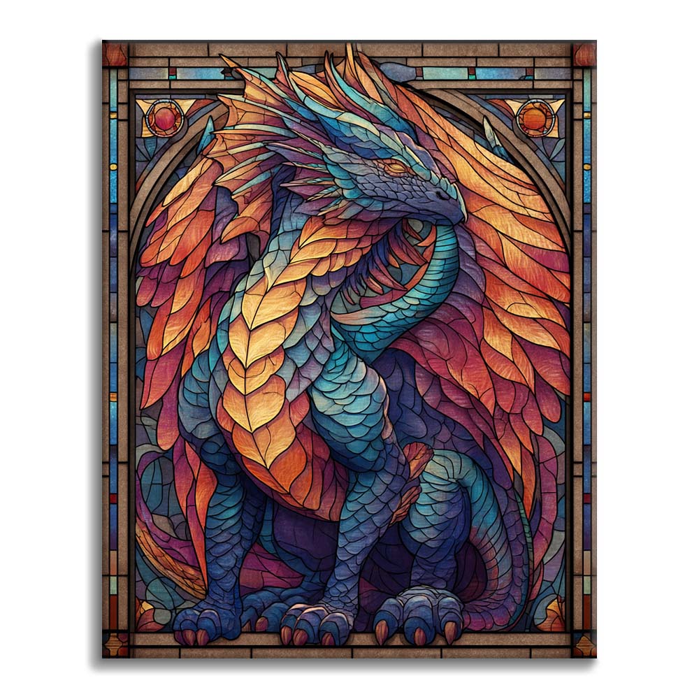 Mosaik Frostdrache - Malen nach Zahlen