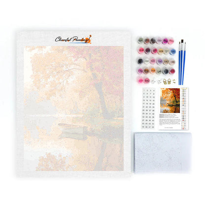 Ruhiges Herbstboot - Malen nach Zahlen