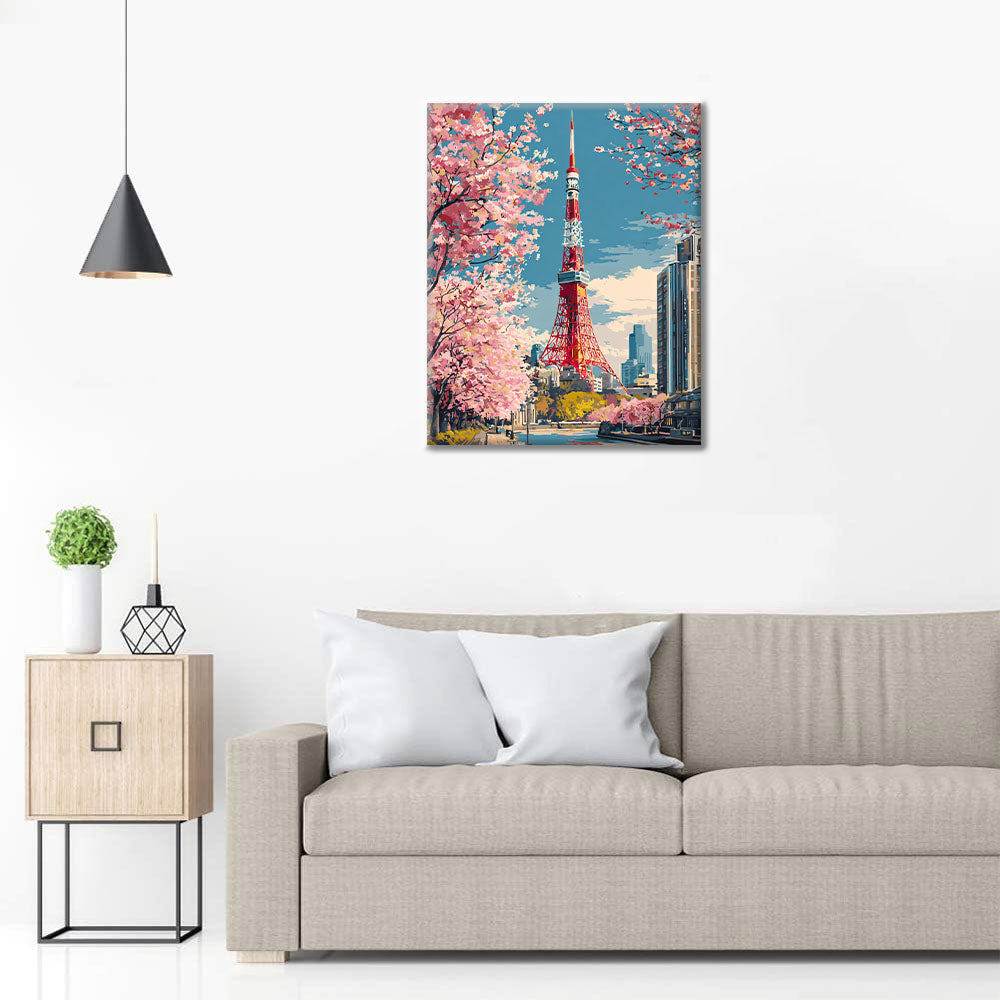 Tokyo Tower - Malen nach Zahlen