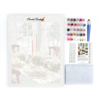 Winter Wonderland Tischdekoration - Malen nach Zahlen