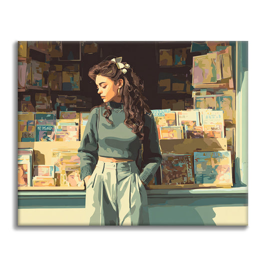 Schaufenster einer Buchhandlung – Malen nach Zahlen