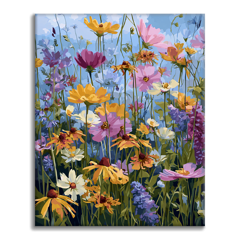 Bunte Blumen – Malen nach Zahlen