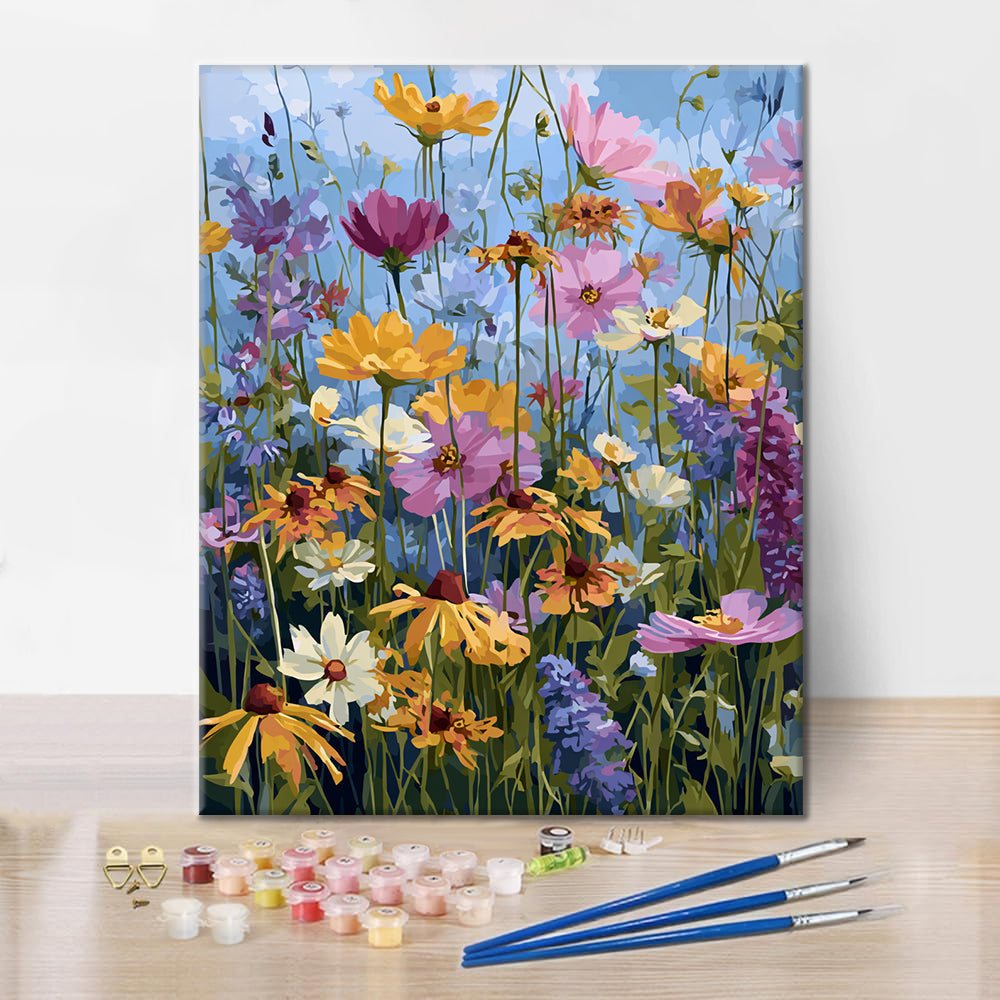 Bunte Blumen – Malen nach Zahlen