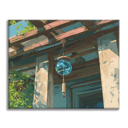 Glas-Windspiel – Malen nach Zahlen